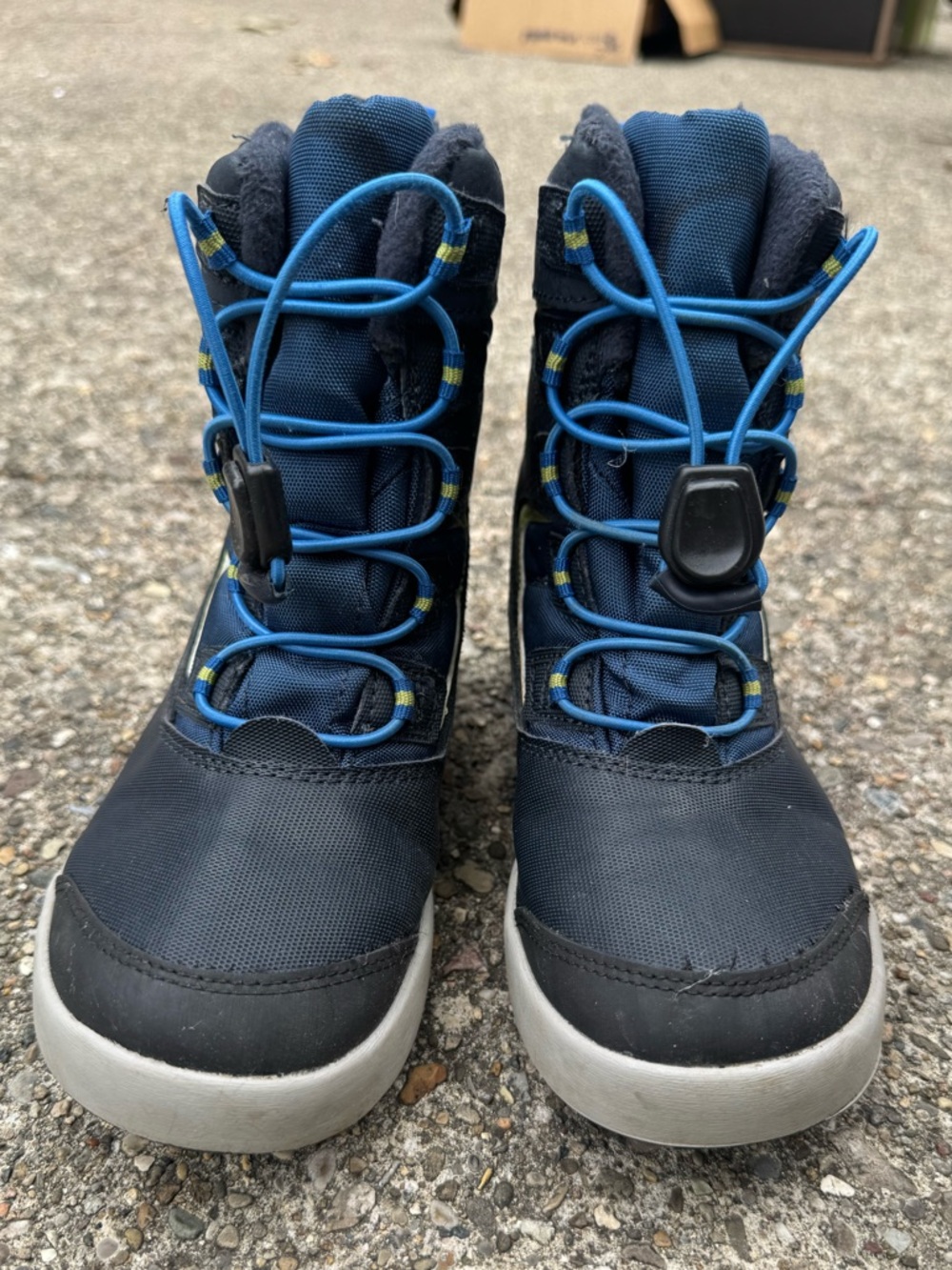 Merrell Navy and Blue Kids Winter Boots with Quick-Pull Laces